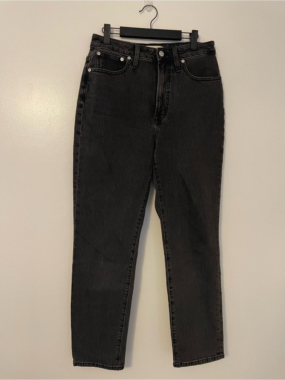 Madewell Curvy Perfect Vintage Classic High-Waist Black Denim Cotton Blend Jeans